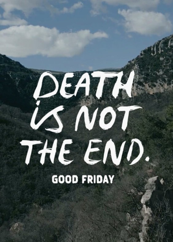 Good Friday is not the end of the story. Death is not the end of our stories either. We have the hope of heaven, where there is no pain or weeping. #GoodFriday #Easter #Sundayisc