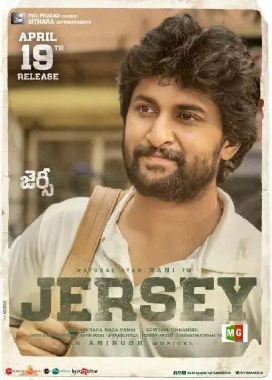 CinemaniaIndia's tweet photo. Critically-acclaimed Telugu sports-drama #Jersey, directed by Gowtam Tinnanuri, starring #Nani and #ShraddhaSrinath with music by #Anirudh released on this day (19/04) in 2019.
#6YearsOfJersey https://t.co/YXK80131Sd