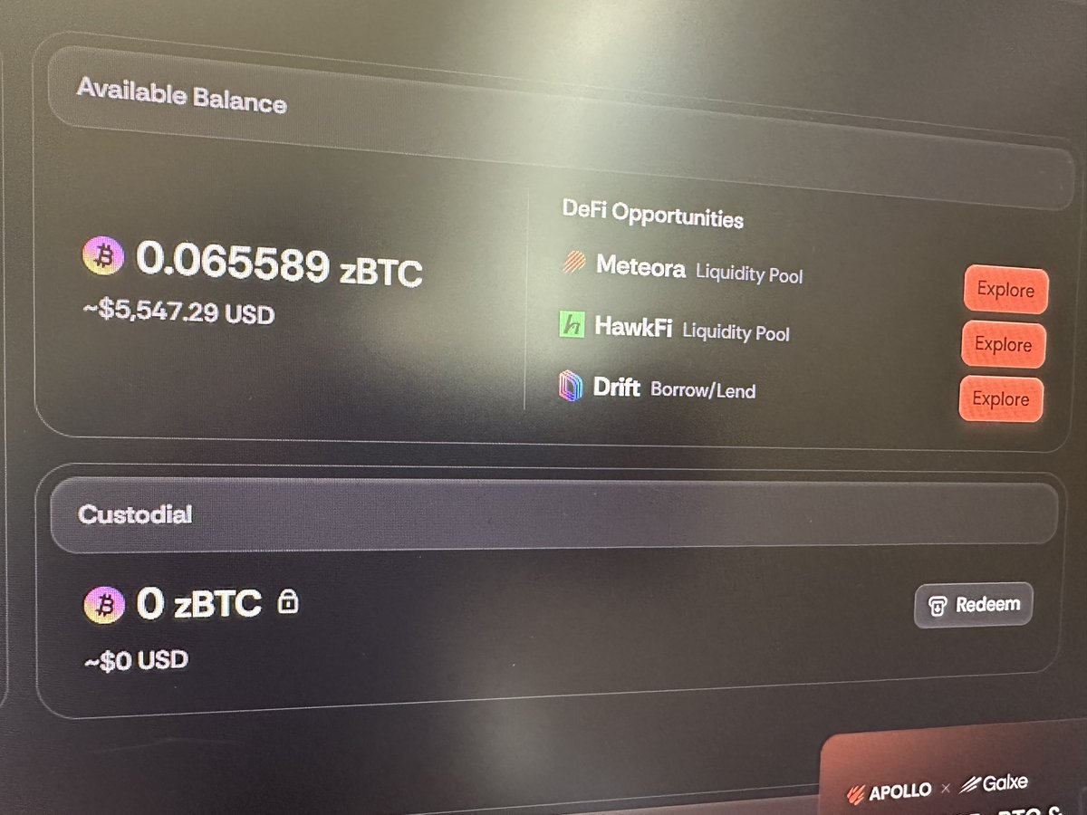 unclebijou's tweet photo. Converted BTC to zBTC on SOL.  Now I can take advantage of all the DeFi opps abundant on SOL.  Not to mention the low transaction costs and speed. @ApolloByZeus https://t.co/oMN2CZEYUi