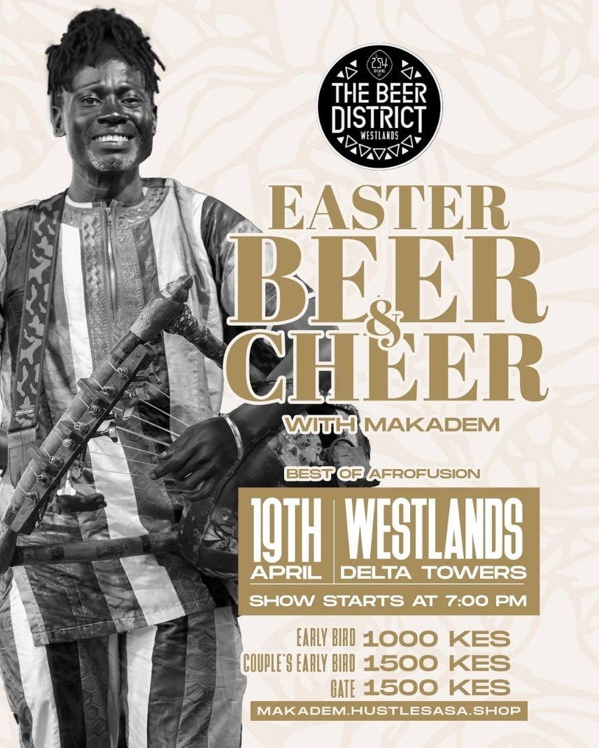 Nairobi Now (@nairobinow) on Twitter photo #Nairobi: Easter Beer & Cheer w/ Makadem (Best of Afro-Fusion), Apr. 19 2025 @ the Beer District - #Westlands.
Date: April 19, 2025
Venue: the Beer District
Time: from 7 pm
Entry: KES 1,500/- at the Gate
Advance tickets available, here - Makadem.hustlesasa.shop
.<a href="/Makadem/">His Nyatitiness</a> #Nairobi: Easter Beer & Cheer w/ Makadem (Best of Afro-Fusion), Apr. 19 2025 @ the Beer District - #Westlands.
Date: April 19, 2025
Venue: the Beer District
Time: from 7 pm
Entry: KES 1,500/- at the Gate
Advance tickets available, here - Makadem.hustlesasa.shop
.<a href="/Makadem/">His Nyatitiness</a>