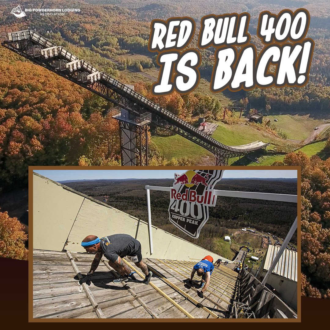 BPLodging's tweet photo. 🏔 The Red Bull 400 is back at Copper Peak on May 10! 
🌟 Need lodging for this epic uphill race? Big Powderhorn Lodging has you covered. Book now and stay close to the action! 🏃‍♂️
https://t.co/5IaUzIJmd6

#RedBull400 #CopperPeak #BPLA #IronwoodMI https://t.co/QFUqYMzQR6