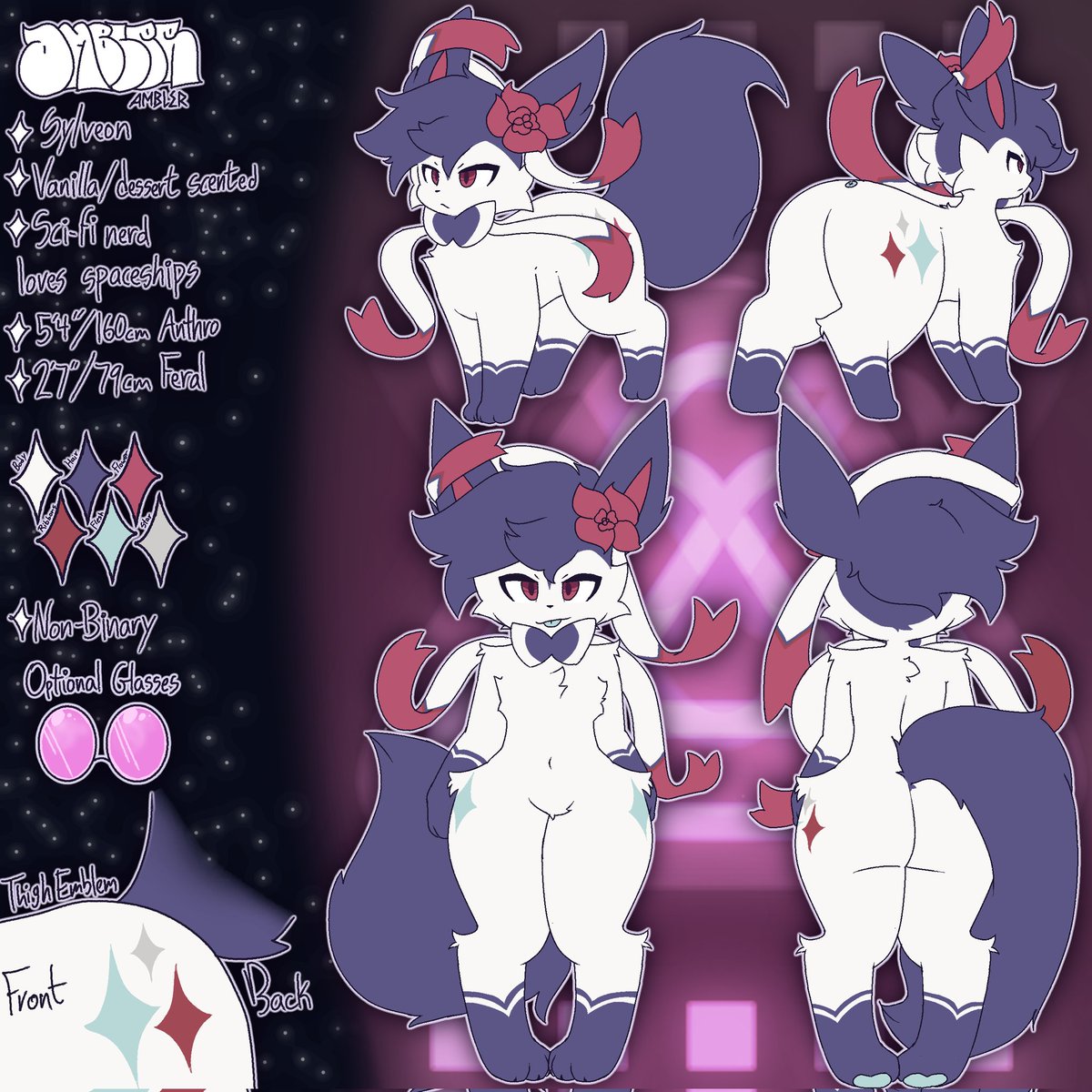 LeafyOnBonito's tweet image. ref sheet comm for @Ambler_Gambler