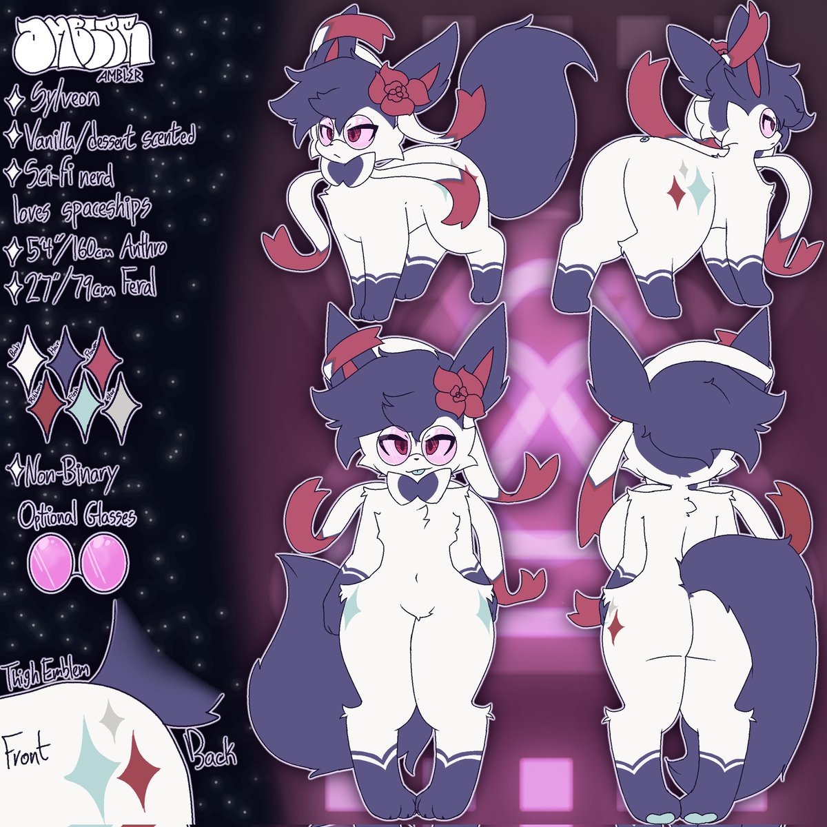 LeafyOnBonito's tweet image. ref sheet comm for @Ambler_Gambler
