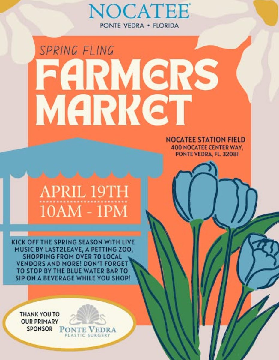 sporting_jax's tweet image. 🎉 Join Us This Weekend at Nocatee Farmers Market! 🌞 Tomorrow (4/19) from 10AM–1PM at 400 Nocatee Center Way, Ponte Vedra, FL. Fun prizes await! 🏆🎁 Info on Sporting Jax Soccer Academy — come say hi! 🙌 #SportingJAX #NocateeFarmersMarket #FamilyFun #JaxEvents #WinPrizes