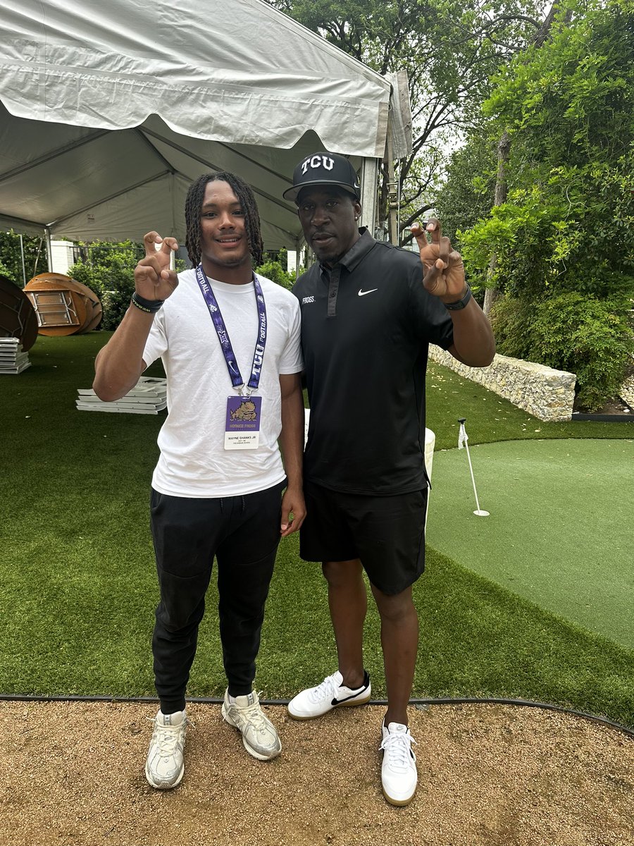 Wayne Shanks Jr. (@shanks2cold) on Twitter photo #AGTG After an amazing visit and some great time and conversation spent with staff, I am extremely blessed to earn an offer from Texas Christian University!! <a href="/CoachSonnyDykes/">Sonny Dykes</a> <a href="/FBCoachJSmith/">Jimmy Smith</a> <a href="/AaronGreen22/">Aaron Green</a> <a href="/kendalbriles/">Kendal Briles</a> <a href="/CoachLarned/">Nathan Larned</a> <a href="/CoachPeters7/">Coach Peters</a> <a href="/MikeRoach247/">Mike Roach</a> <a href="/samspiegs/">Sam Spiegelman</a> #AGTG After an amazing visit and some great time and conversation spent with staff, I am extremely blessed to earn an offer from Texas Christian University!! <a href="/CoachSonnyDykes/">Sonny Dykes</a> <a href="/FBCoachJSmith/">Jimmy Smith</a> <a href="/AaronGreen22/">Aaron Green</a> <a href="/kendalbriles/">Kendal Briles</a> <a href="/CoachLarned/">Nathan Larned</a> <a href="/CoachPeters7/">Coach Peters</a> <a href="/MikeRoach247/">Mike Roach</a> <a href="/samspiegs/">Sam Spiegelman</a>