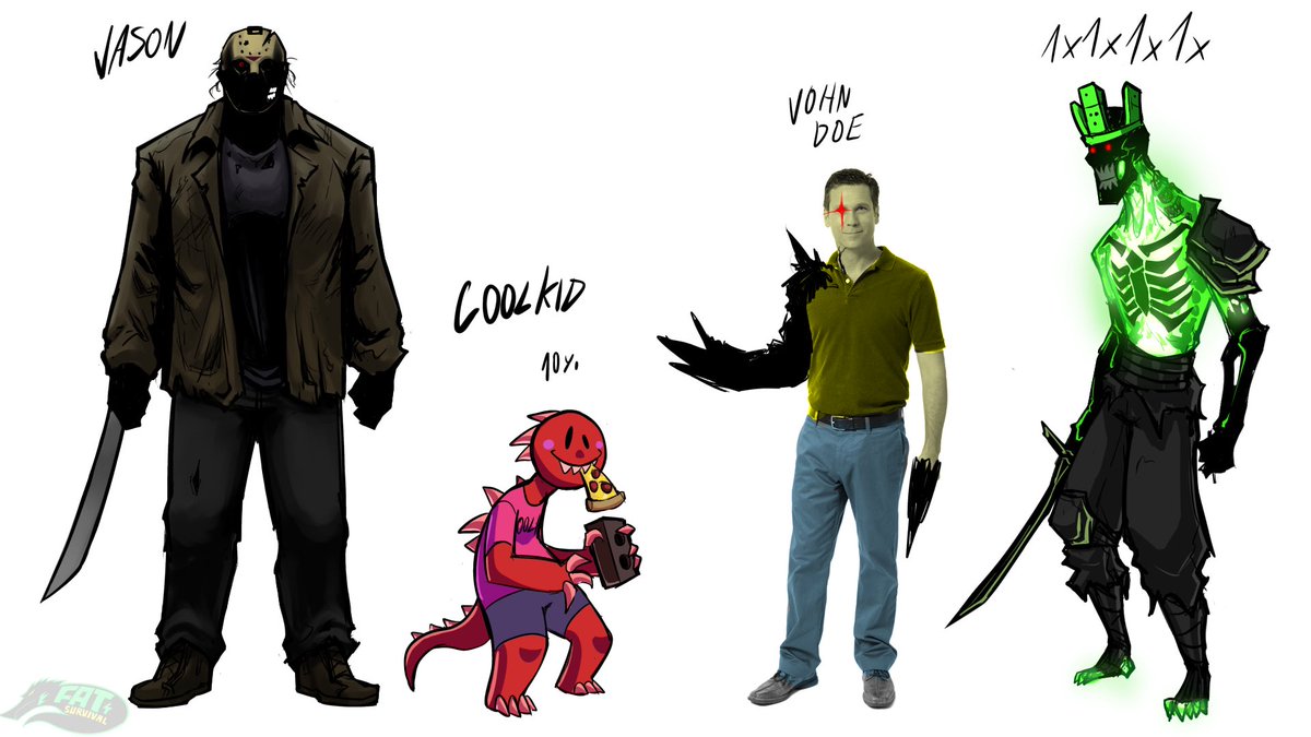 FatSurvival's tweet photo. Played enough of the game so might as well draw the 4 killers
#Forsaken #roblox https://t.co/UPShKL39OY