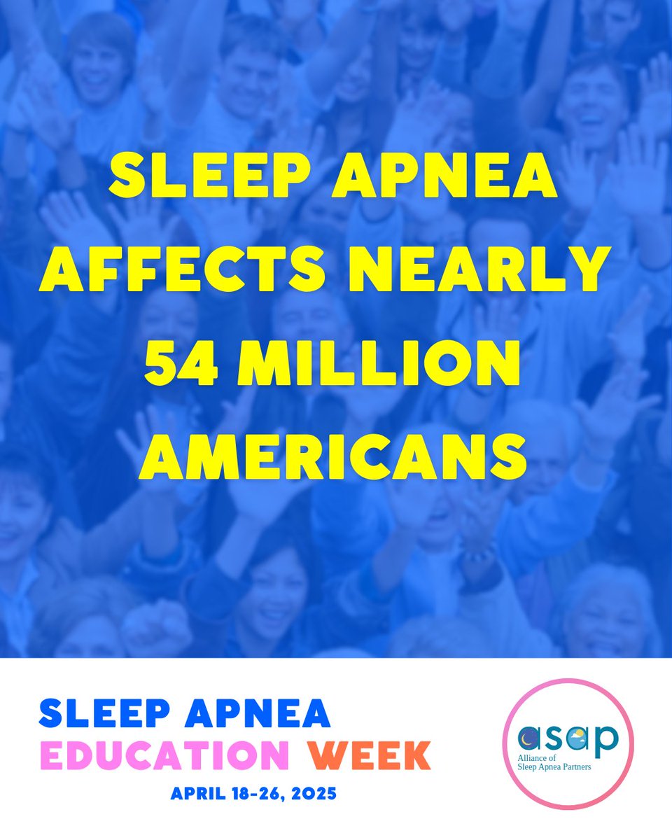 The annual Sleep Apnea Education Week, organized by the Alliance of Sleep Apnea Partners, is April 18 – 26. You can join the campaign by posting messages on social media to show support for people who have sleep apnea and their families. Join us and @ofapnea in making
sleep apnea