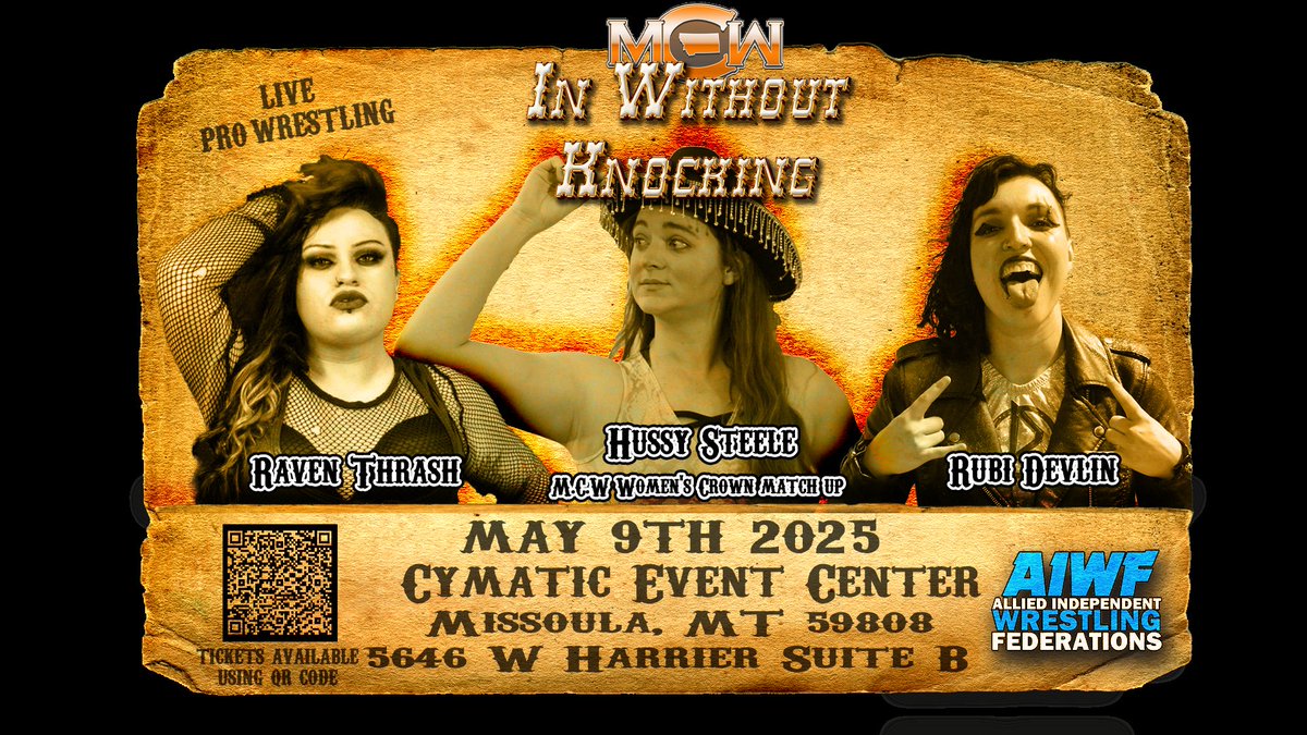 EntTotalityEnt's tweet photo. https://t.co/0S80nmXLez…
#MontanaChampionshipWrestling #MCW #InWithoutKnocking #IndyWrestling #ProWrestling #Montana #BigSky #RockyMountains #Colorado #Montana #Cymatic #SportsEntertainment #WomensWrestlingMatters #Crown https://t.co/MtpK1KL2WN