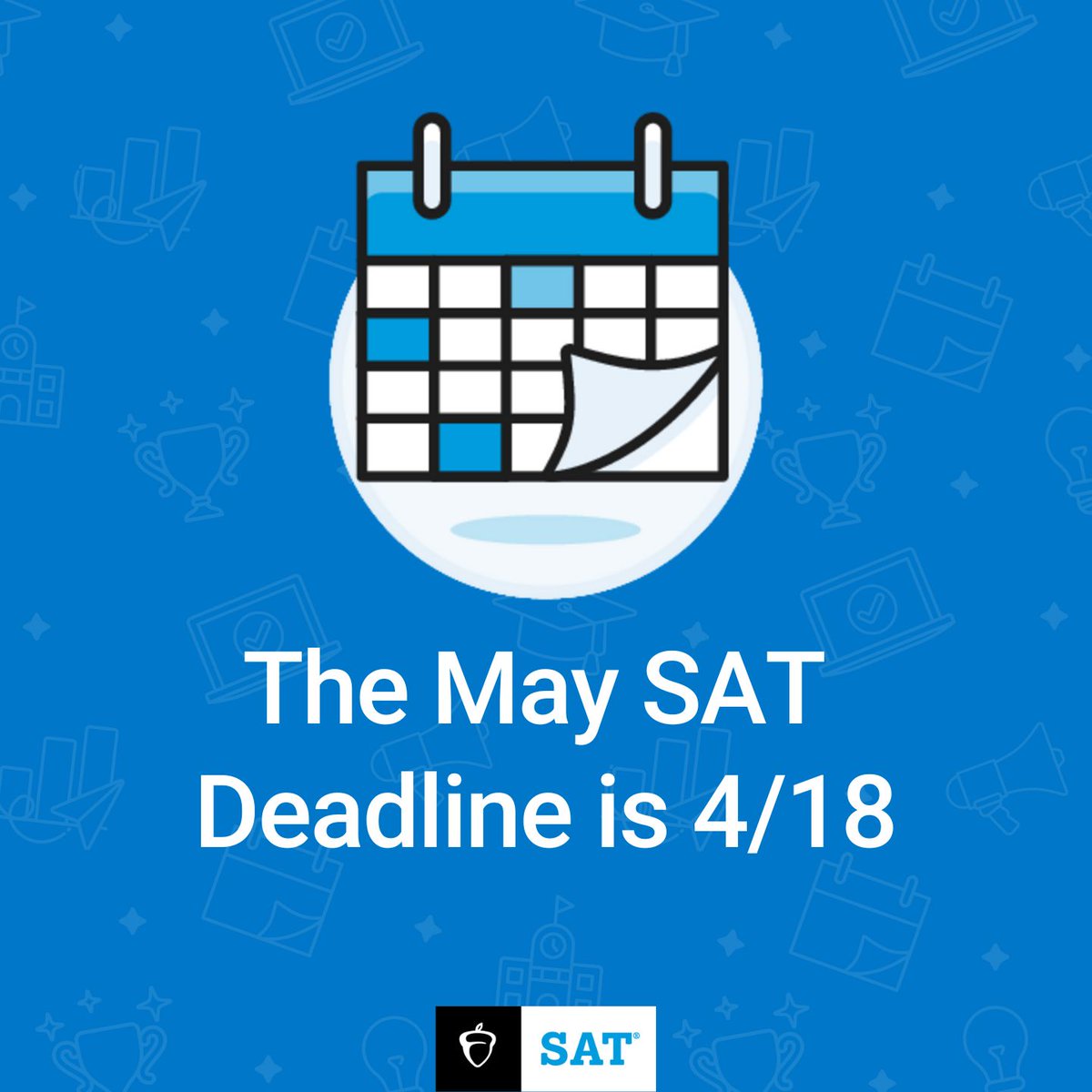⏰ Today is the last day to register for the May 3rd SAT. Register here: satsuite.collegeboard.org/sat/dates-dead…