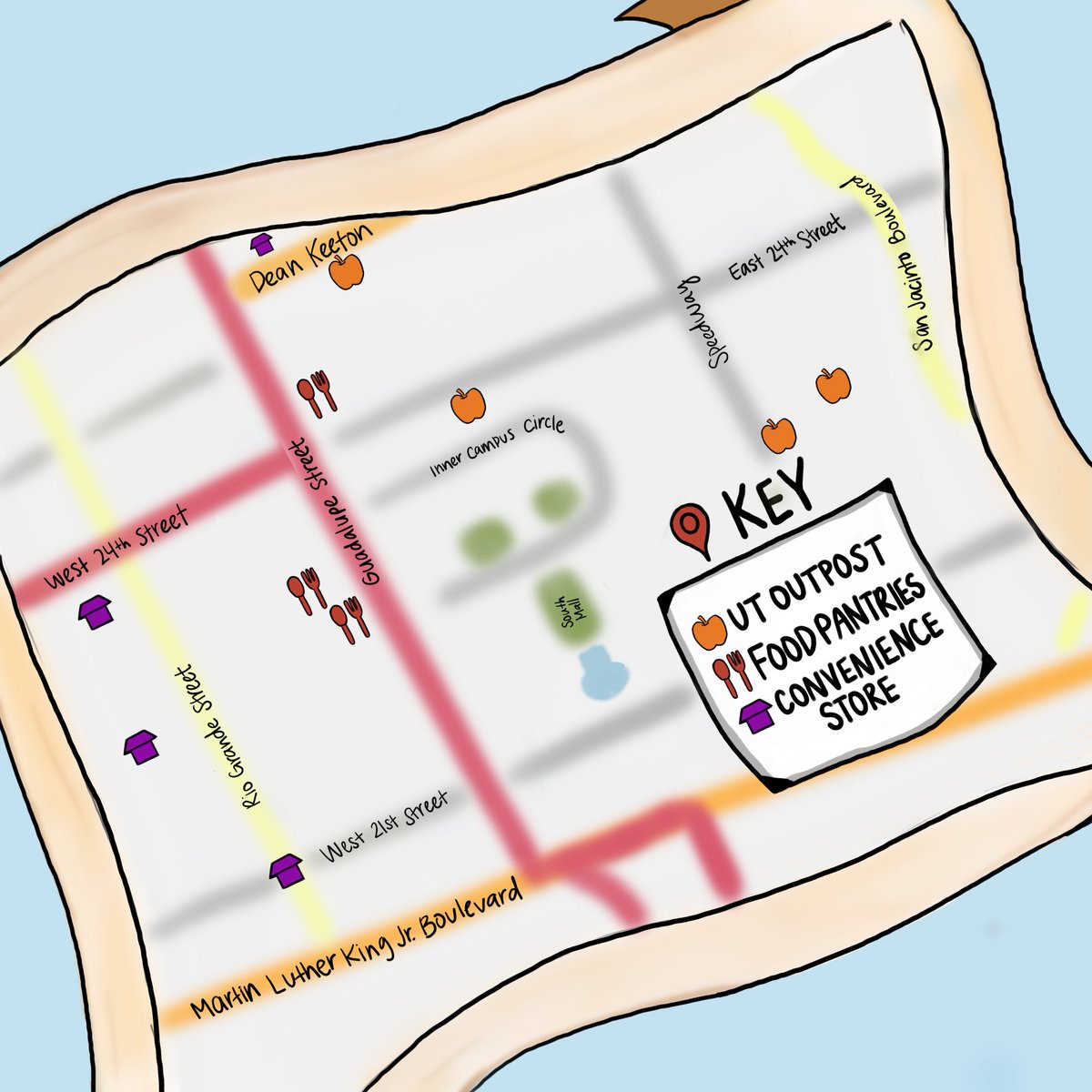 .<a href="/TexasScience/">NaturalSciences @ UT</a> freshman Siva Epuri created a digital map called “ATX Food Hub” that shows food resources available around campus and throughout the city to address local food insecurity. The map features a list of local grocery stores, convenience stores, community kitchens,