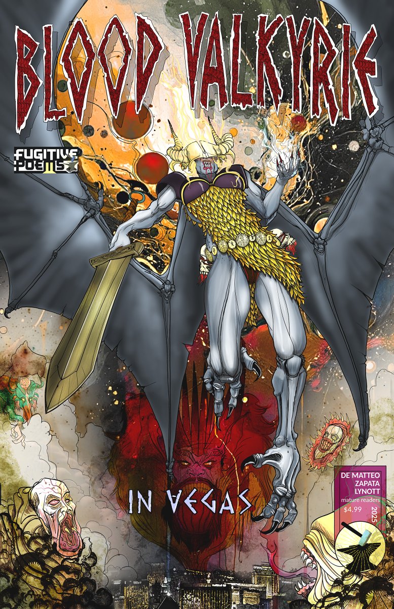 COVER REVEAL! Here's my cover for Blood Valkyrie in Vegas, the violent, gory and sexy new comic from <a href="/FugitivePoems/">Fugitive Poems Comics</a> on <a href="/Kickstarter/">Kickstarter</a>. With interior art by <a href="/boosta11b/">Alex Zapata</a> this is a wild ride you don't want to miss. kickstarter.com/projects/fugit…