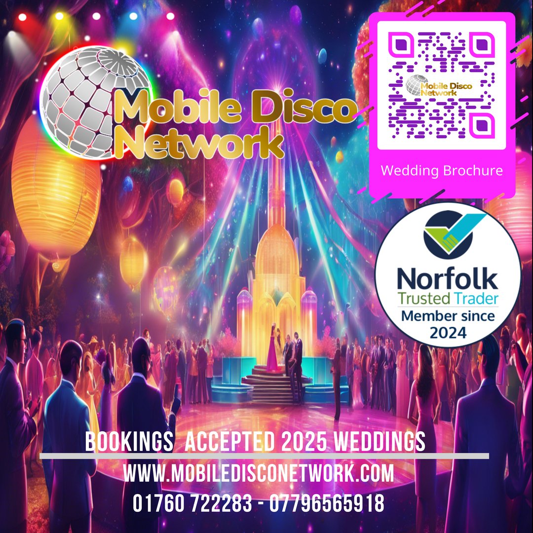 disco_network's tweet photo. MAKE YOUR WEDDING UNFORGETTABLE WITH MOBILE DISCO NETWORK
Wedding reception with Norfolk's premier DJ service! Mobile Disco Network delivers dance floor magic across Norfolk, Suffolk, Cambridgeshire and Lincolnshire.
https://t.co/OXTyoLf7Ly
#WeddingDJ #NorfolkWedding https://t.co/ikJxShmLTh