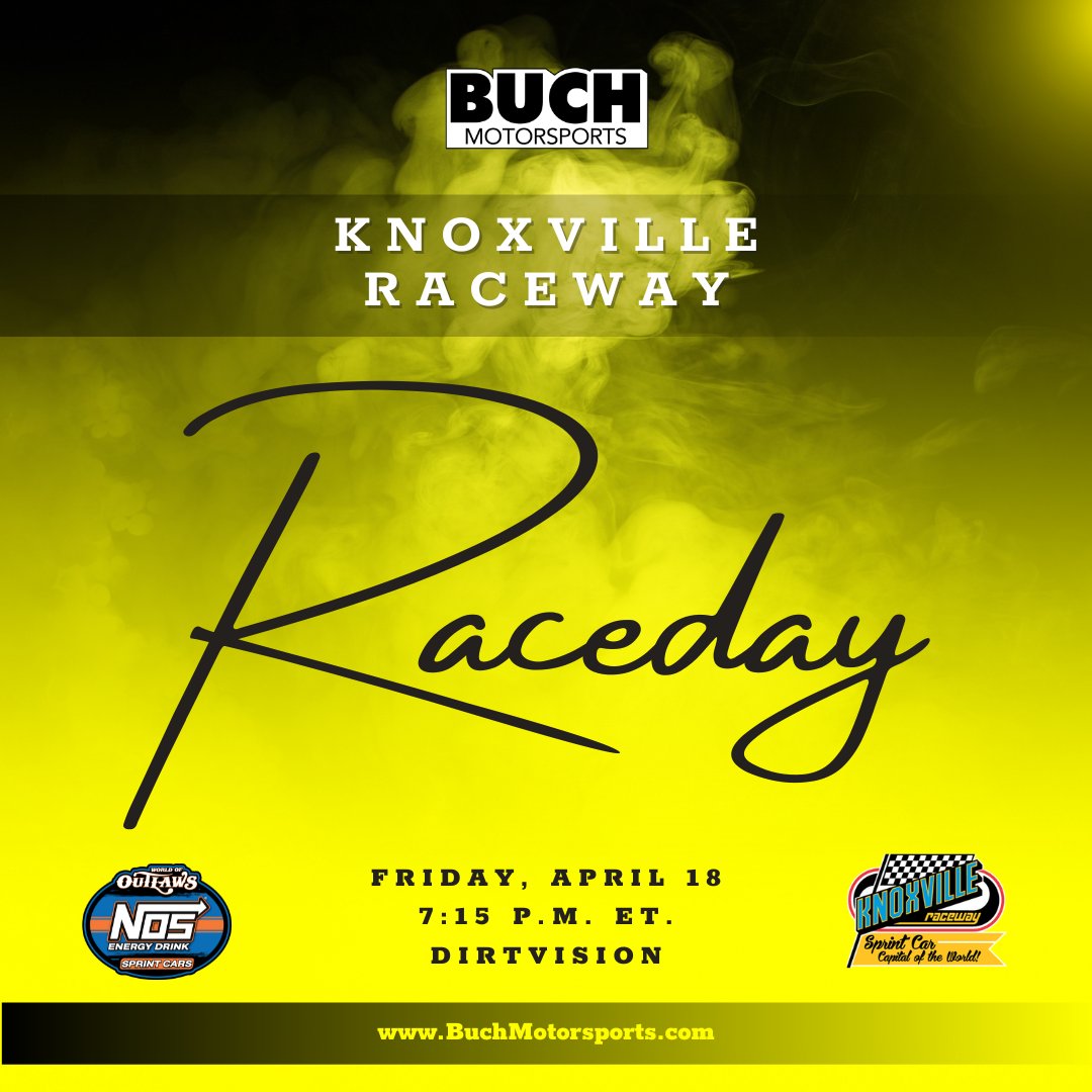 Buch Motorsports (@buchsprint13) on Twitter photo We're back in action this weekend at the Sprint Car Capital of the World! ๐
๐: <a href="/DaisonPursley/">Daison Pursley</a>
๐: <a href="/knoxvilleraces/">Knoxville Raceway</a>
๐: Knoxville, Iowa
๐ฐ: 7:15 p.m. ET
๐บ: <a href="/dirtvision/">DIRTVision</a>
๐: <a href="/WorldofOutlaws/">World of Outlaws</a>
๐: bit.ly/4hAKshv We're back in action this weekend at the Sprint Car Capital of the World! ๐
๐: <a href="/DaisonPursley/">Daison Pursley</a>
๐: <a href="/knoxvilleraces/">Knoxville Raceway</a>
๐: Knoxville, Iowa
๐ฐ: 7:15 p.m. ET
๐บ: <a href="/dirtvision/">DIRTVision</a>
๐: <a href="/WorldofOutlaws/">World of Outlaws</a>
๐: bit.ly/4hAKshv