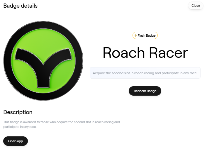0xStudy's tweet photo. Abstract新勋章——Roach Racer
螳螂赛车勋章，费用0.7U，要求是购买第二个车位即可

①首先打开蟑螂赛跑，如图所示位置进入下一个车位

②需要10个币解锁
点击对应购买，有购买币的界面会弹出，第一次是授权USDC 然后购买一次USDC，然后就是0.7U成功购买10个币，点击Unlock解锁即可

③注意
解锁车位后这里显示需要1000MTGN币买车 单纯是拿勋章的话，这个不需要做哦，买完车位后  可以用第一个车位的车玩一局游戏即可，之前有玩过游戏的买完车位回到勋章页面刷新就能直接领取勋章，不需要额外买这个车位！注意哦

@gitmoney  @AbstractChain @RoachRacingClub