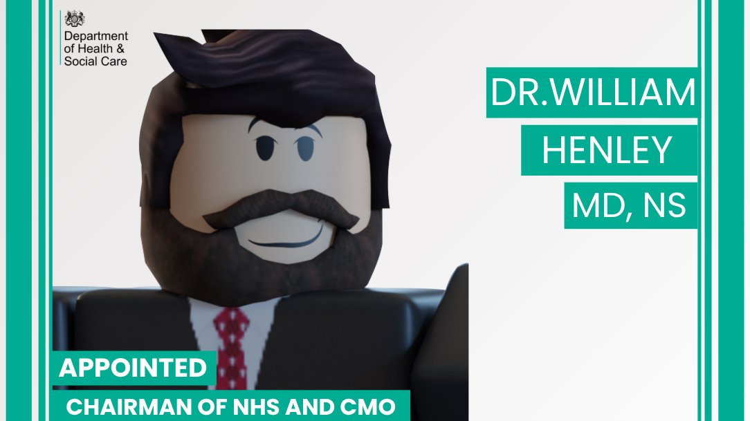 ⚕️👉Following the recent virus outbreak, Dr.William Henley, MD, Neurosurgeon, was appointed Chairman of the National Health Service and Chief Medical Officer of the NHS.