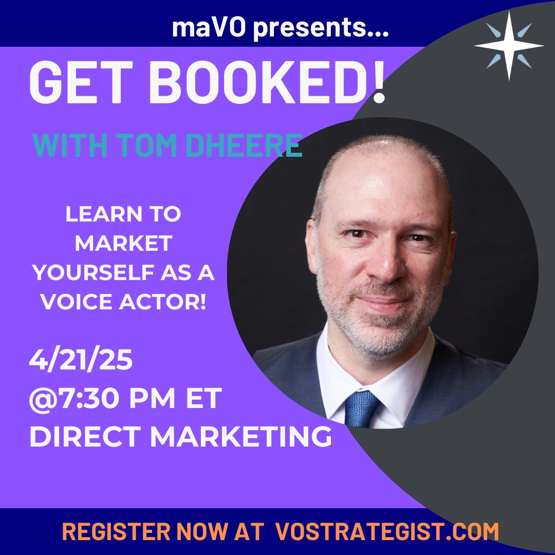 TomDheere's tweet photo. 🎉 Use the coupon code **GETBOOKED49** to get $10 off on 'Get Booked! A Comprehensive Guide To Voiceover Marketing)'! ⏳ Offer valid for the first five customers only. https://t.co/UnhOUYj3UF
#Voiceover #VOMarketing #VoiceOverMarketing #VoiceOverWorkshop https://t.co/o6wAgCnNWF