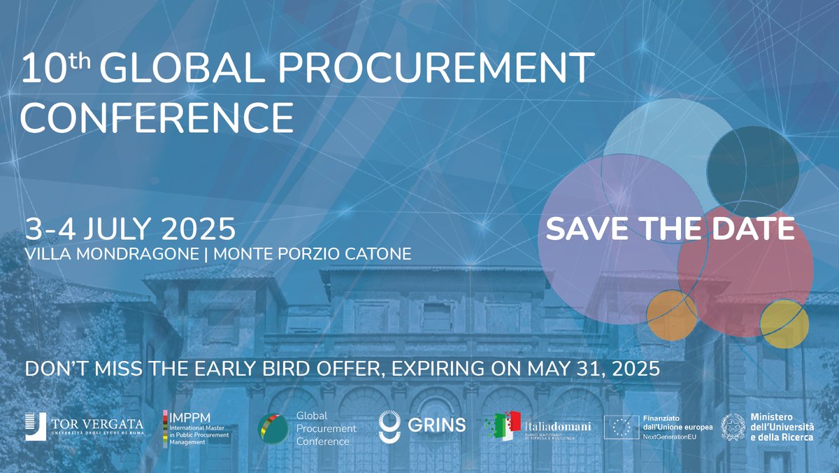 IntMasterProcurement (@masterippm) on Twitter photo ๐
Get ready for GPC 2025!
The countdown begins! globalprocurement.org/2025
#ProcurementInnovation #GlobalProcurement
<a href="/GustavoPiga/">Gustavo Piga</a> <a href="/AnnalisaCaste/">Annalisa Castelli</a> ๐
Get ready for GPC 2025!
The countdown begins! globalprocurement.org/2025
#ProcurementInnovation #GlobalProcurement
<a href="/GustavoPiga/">Gustavo Piga</a> <a href="/AnnalisaCaste/">Annalisa Castelli</a>