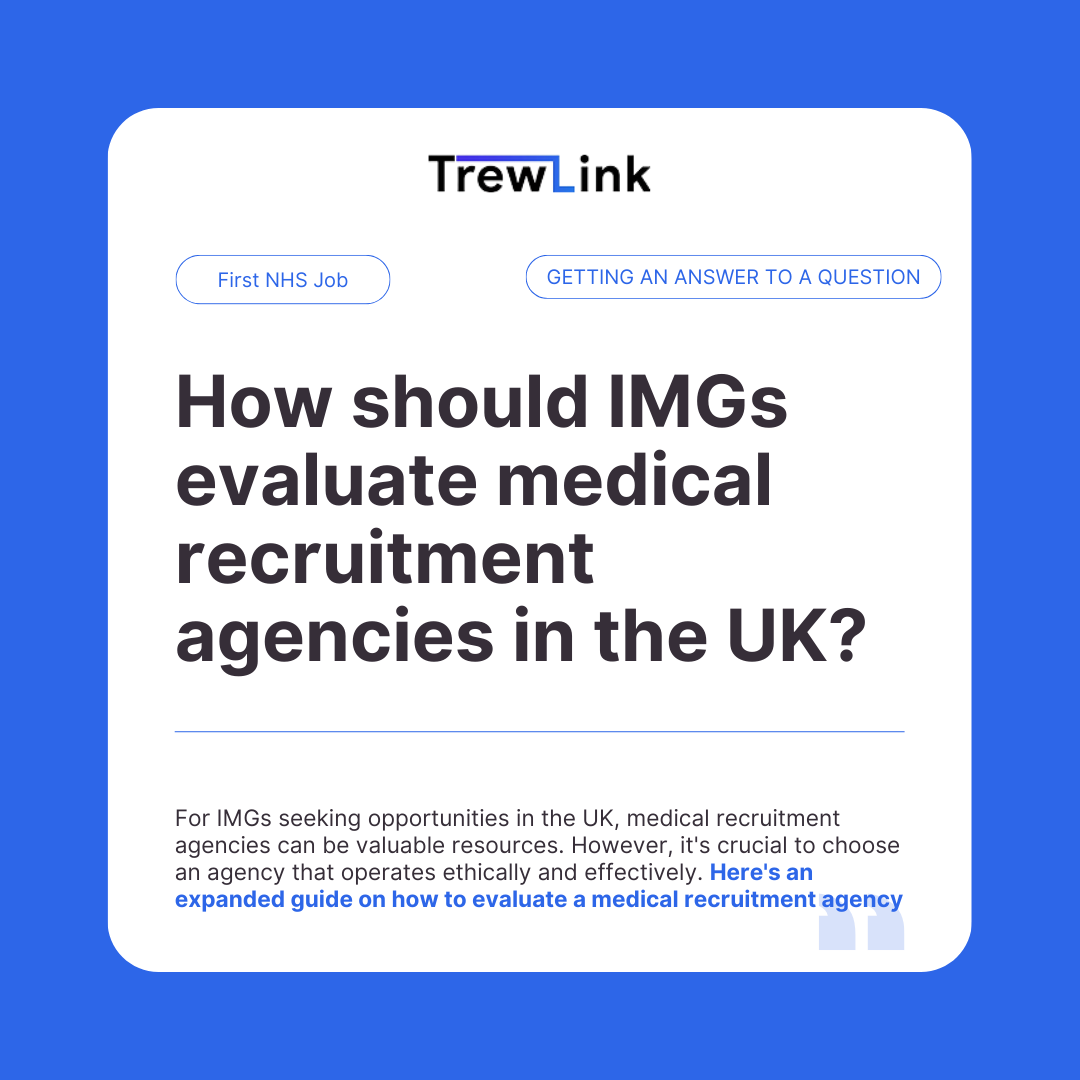 LinkTrew's tweet image. Key questions IMGs should ask when choosing a recruitment agency: Are they NHS-approved? Do they charge fees? 

community.trewlink.com/forum-qxt6vsdi…

 #IMGs #HealthcareCareers #UKBound  #InternationalDoctors #NHSJobs #RecruitmentTips