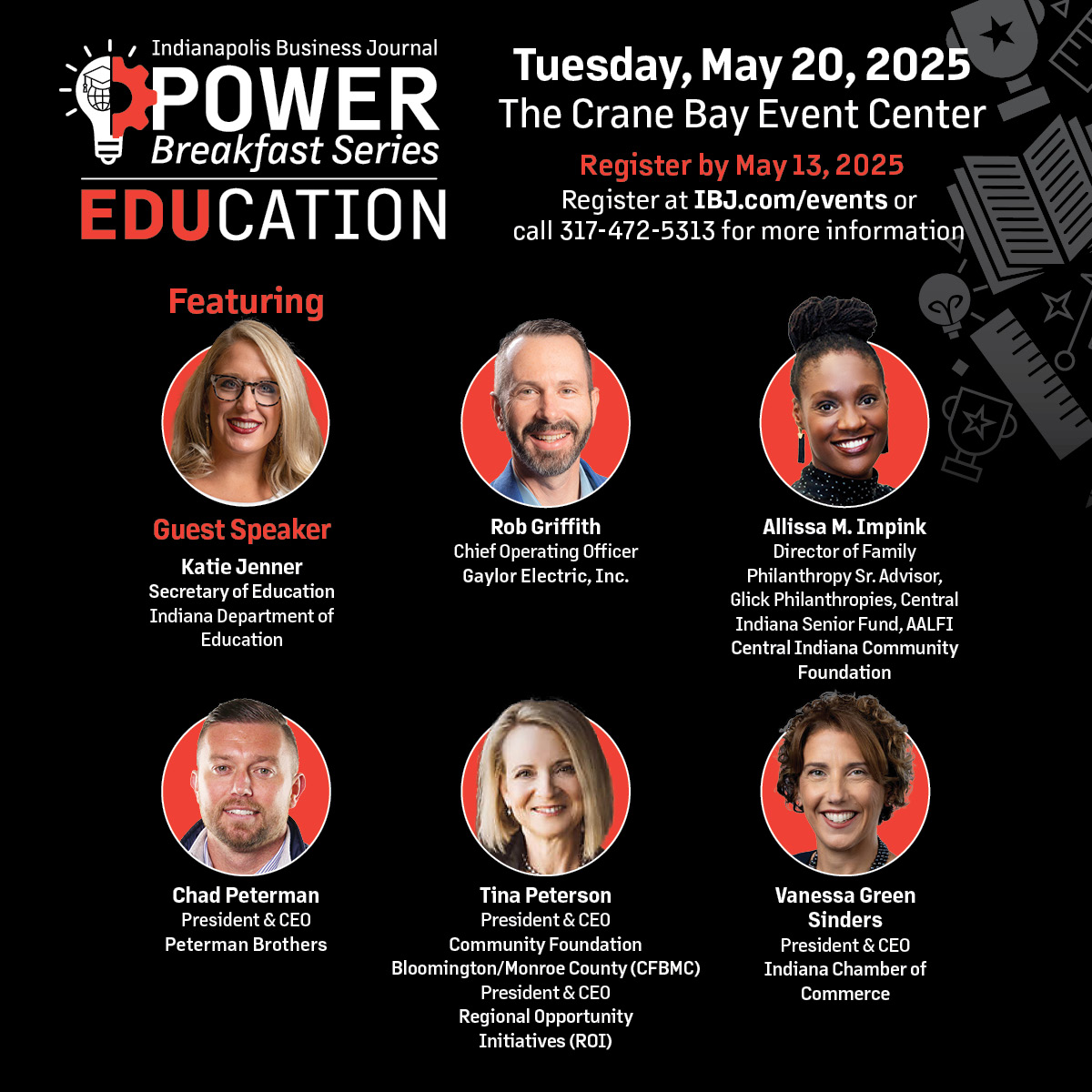 How can Indiana ensure students are truly workforce-ready? Join an all-star lineup of leaders as they dive into the future of education, workforce alignment, and career readiness.

Register by May 13 at ibj.com/events/2025/ed…!