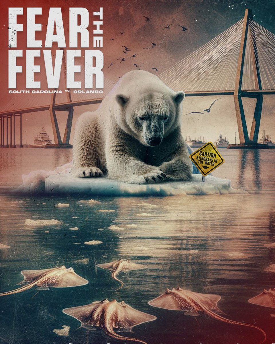 SCStingrays's tweet image. Take warning.

Game 1 of the @ECHL Kelly Cup Playoffs presented by Neal Brothers Charleston, Inc. kicks off tonight in the @NChasColiseum against the Orlando Solar Bears. Secure your tickets now and get ready to fear the fever. 

🎟️ bit.ly/4cuB3GT | #RaysIt |…