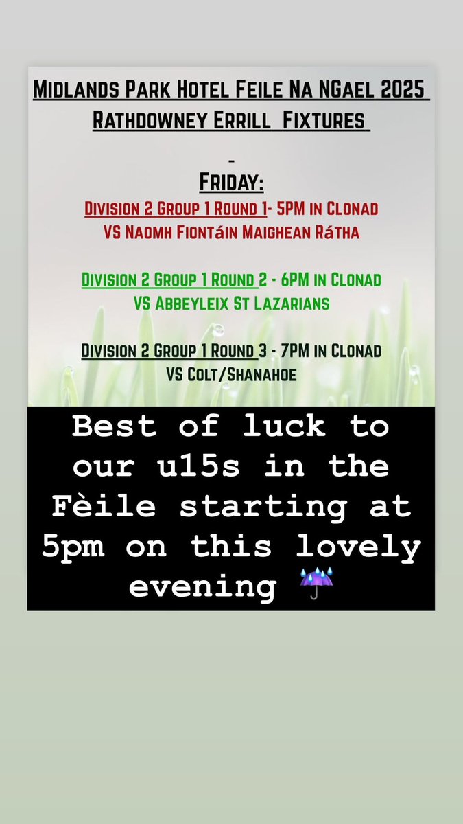 Rathdowney Errill GAA (@ratherrillgaa) on Twitter photo 