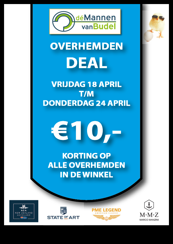 €10,- Korting op alle overhemden korte en lange mouw, nu - bij Dé Mannen van Budel - mailchi.mp/demannenvanbud…