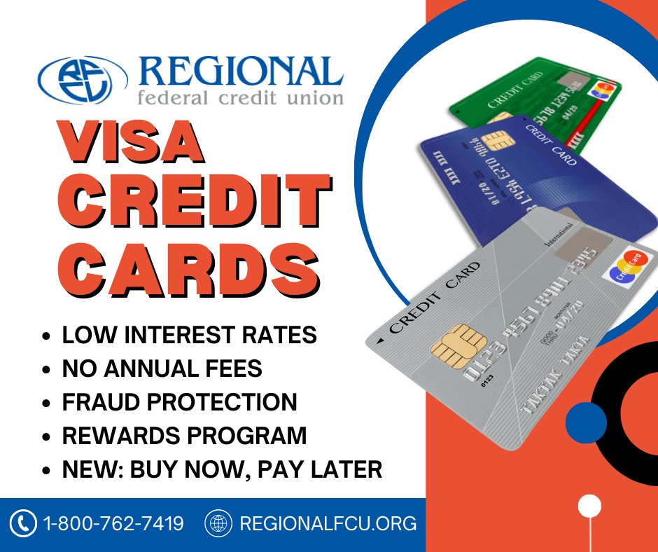 REGIONALFCU's tweet image. REGIONAL Visa Credit Cards just got even better! We offer low interest rates, no annual fees, and now we offer a Buy Now, Pay Later option for qualified members.

LEARN MORE: bit.ly/3UEz8XN

APPLY NOW: bit.ly/3HwgKdC

#VisaCreditCards #REGIONALDifference
