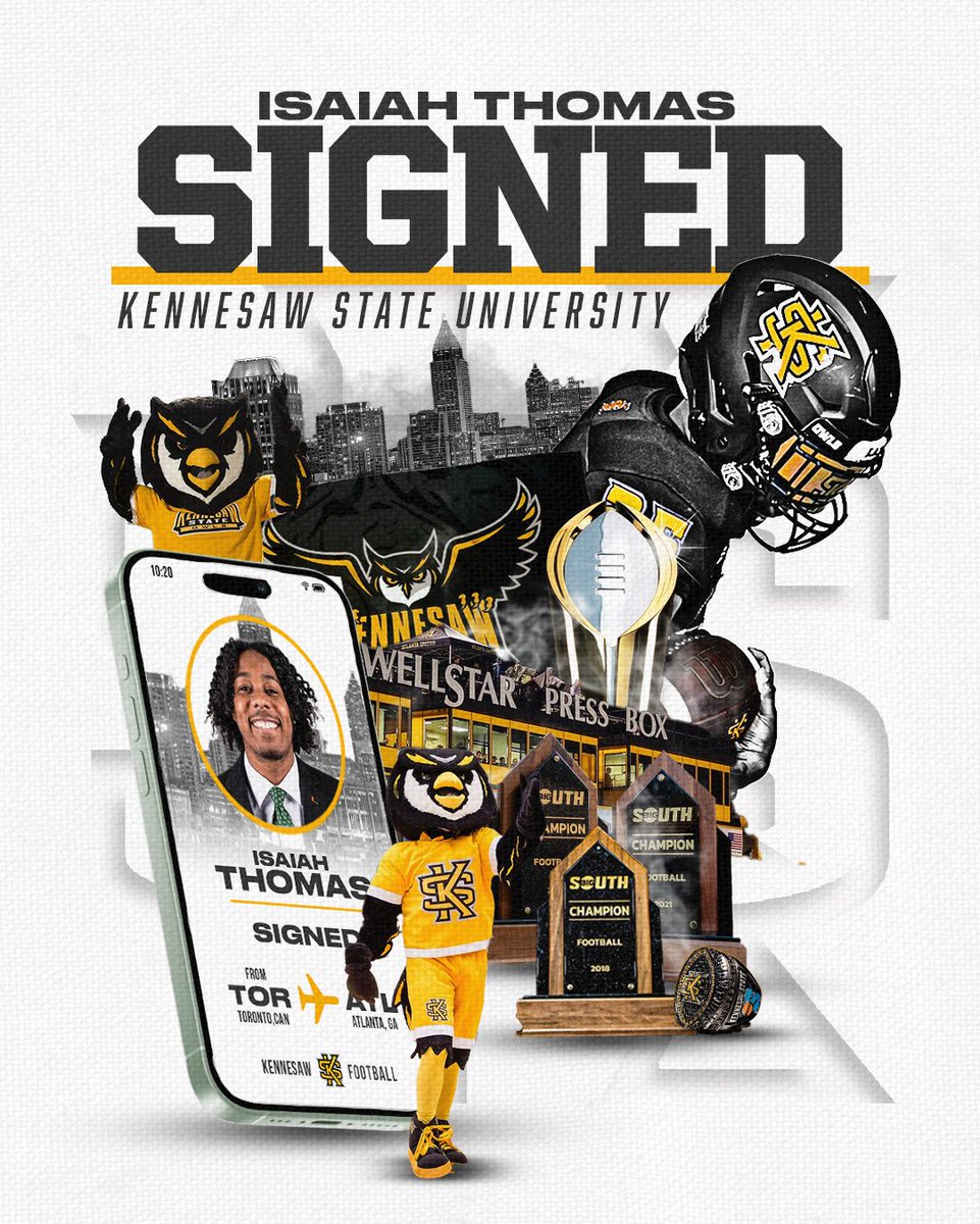 Kennesaw State Football (@kennesawstfb) on Twitter photo ๐๐๐ก๐๐ค๐ข๐ ๐ฉ๐ค ๐ฉ๐๐ ๐๐๐ฌ!
โช๏ธ<a href="/Iamzaythomas/">Isaiah A. Thomas</a>
โช๏ธSafety
โช๏ธToronto, Canada
#SeeUs | #HootyHoo๐ฆ ๐๐๐ก๐๐ค๐ข๐ ๐ฉ๐ค ๐ฉ๐๐ ๐๐๐ฌ!
โช๏ธ<a href="/Iamzaythomas/">Isaiah A. Thomas</a>
โช๏ธSafety
โช๏ธToronto, Canada
#SeeUs | #HootyHoo๐ฆ