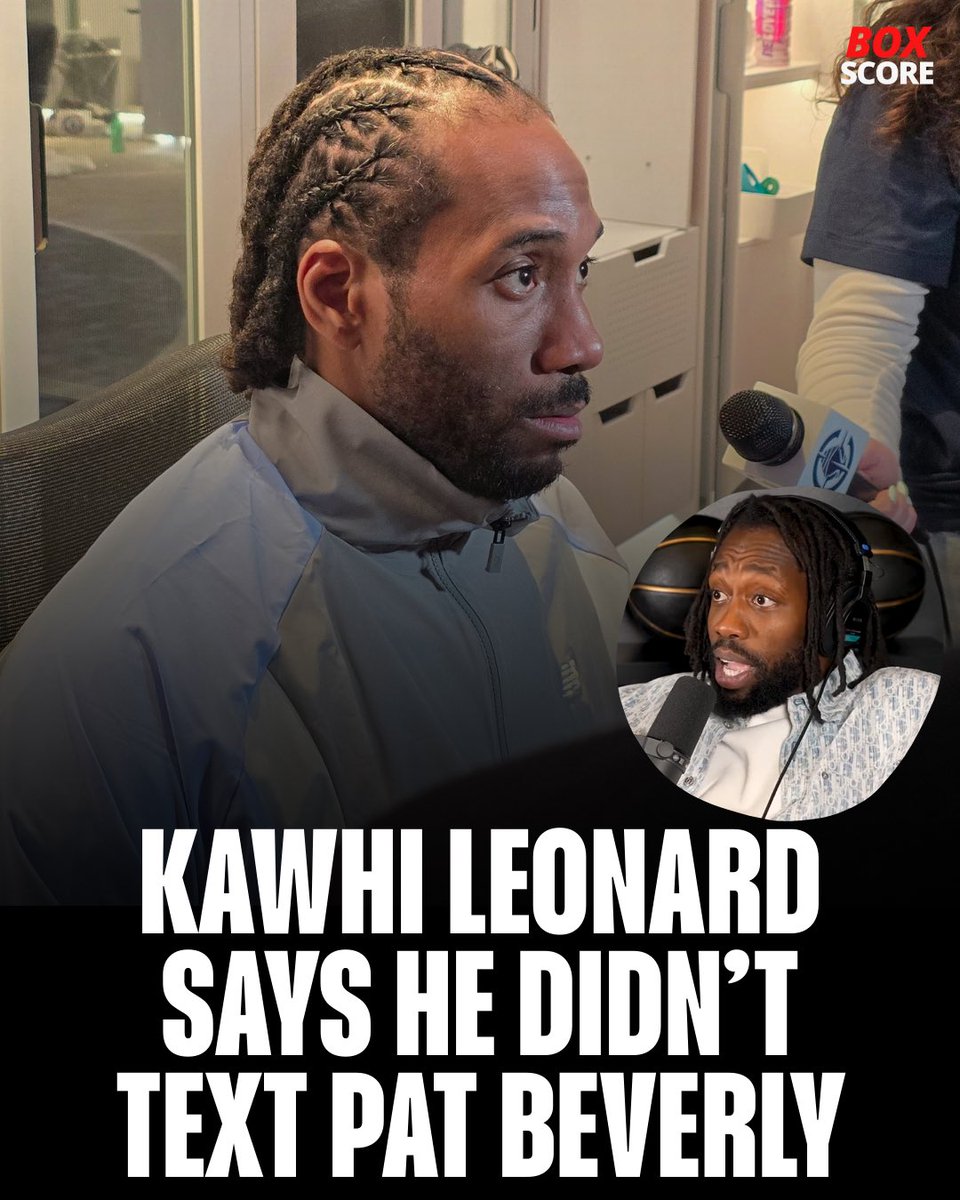theboxscoreph's tweet photo. Kawhi Leonard denies texting Patrick Beverly — despite Pat Bev claiming on his podcast that he got a message from Kawhi saying,

“🥹 I’m happy I made it through the season healthy.”

@LegionHoops @TheDunkCentral @ESPNNBA https://t.co/1CdN9T6GGX