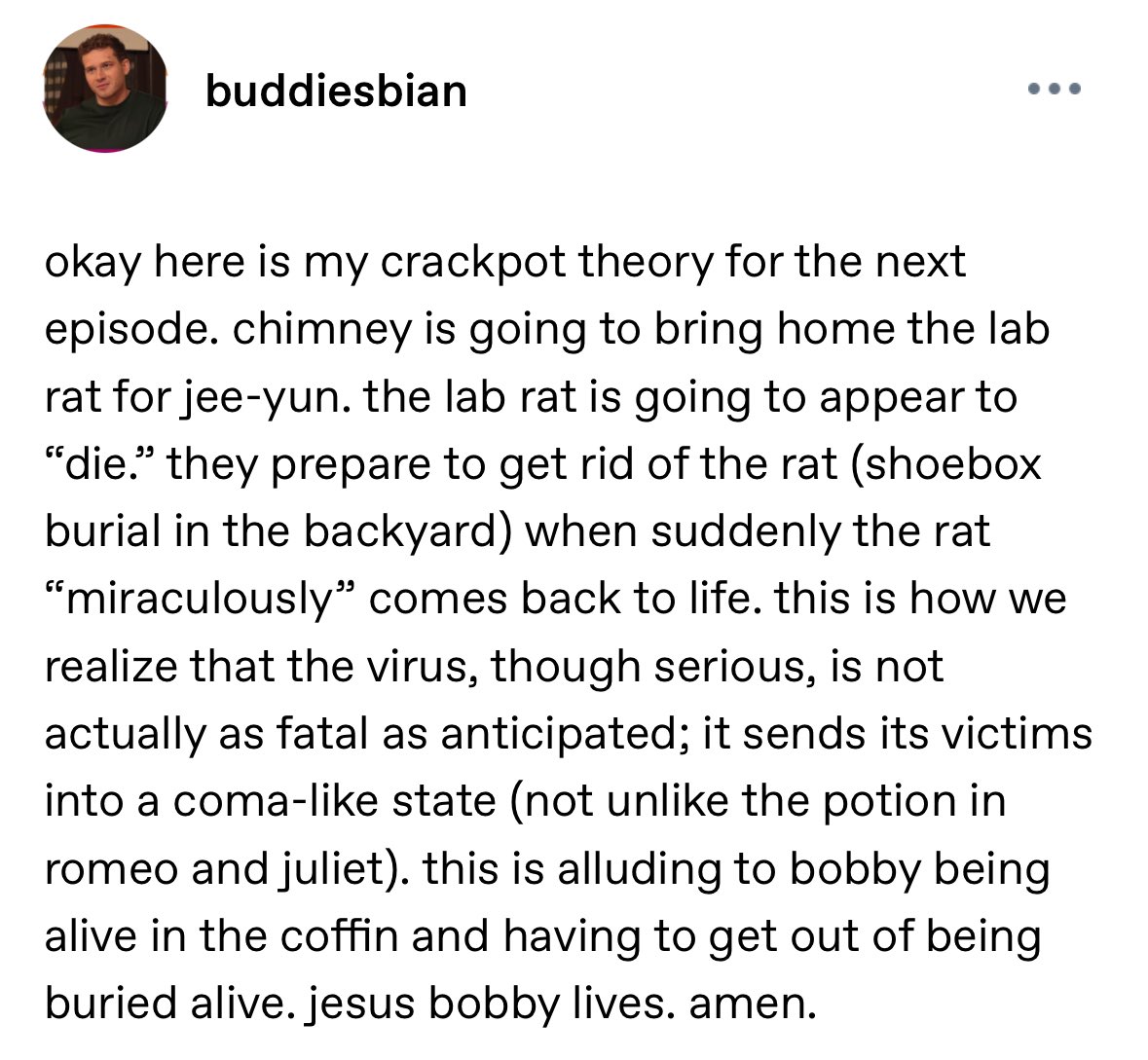 wormboybuck's tweet photo. JESUS BOBBY LIVES https://t.co/T6ArkmrVOd