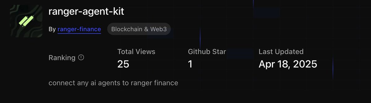 BlockMCP_AI's tweet image. Ranger finance MCP Server is listed on BlockMCP blockmcp.ai/list/436185423…