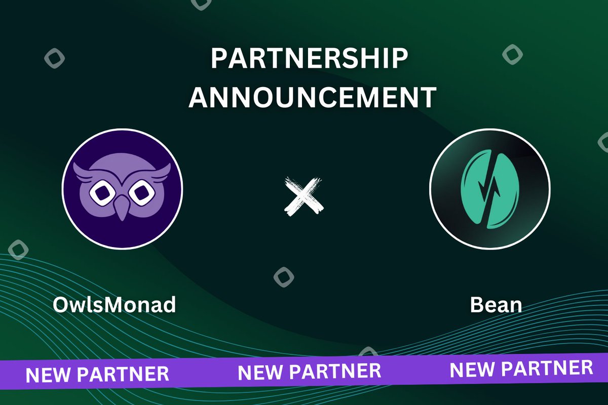 OwlsMonad X <a href="/Bean_DEX/">Bean Exchange</a> 

We’re hyped to announce a partnership with <a href="/Bean_DEX/">Bean Exchange</a>  - The Everything Perp DEX is natively built on <a href="/monad_xyz/">Monad ⨀</a> 

To celebrate: 100 MON (10 each) + 3 WL GTD

How to join:
-Like &amp; RT
-Follow <a href="/Owls_nft_/">OwlsMonad</a> &amp; <a href="/Bean_DEX/">Bean Exchange</a> 
-Drop your Monad wallet

24H⌛️