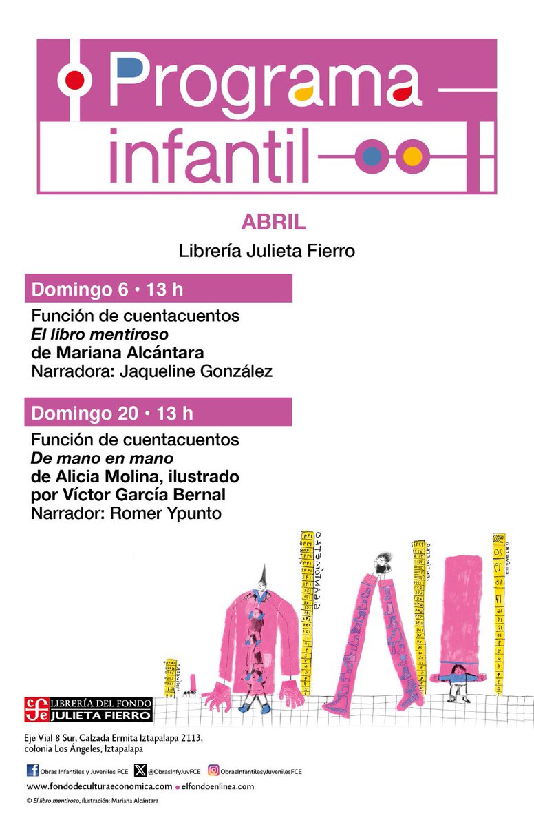Este domingo a las 13h en #LibreríaJulietaFierro, sigue disfrutando de la función de cuentacuentos con “De mano en mano” de #AliciaMolina, narrado por <a href="/Romerypunto/">RomerYPunto ✩ ★</a>.✨✨

<a href="/LibreriasEducal/">libreriaseducal</a> 
#RepúblicaLectora