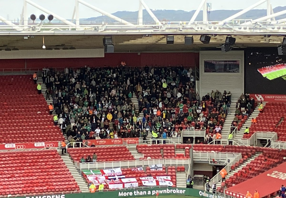 Plymouth fans who have made the 750 mile round trip to Middlesbrough today. 

Decent turn out that 👏👏