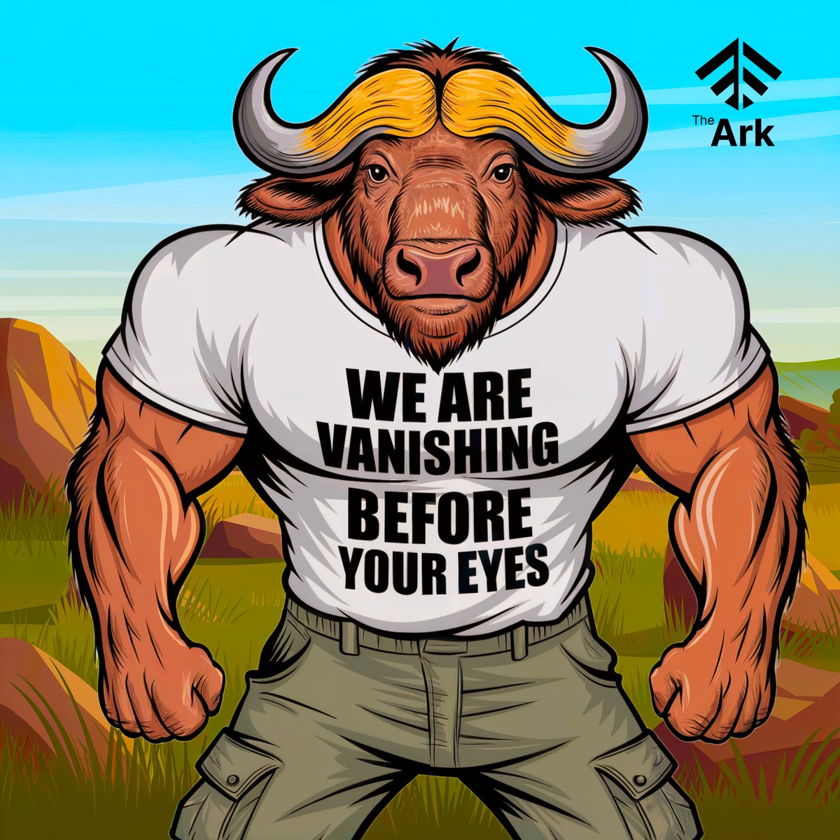🎨📸Turn your vision into impact! Mint your art and photography as NFTs on The Ark to save wildlife and habitats. A buffalo stands firm, proclaiming “WE ARE VANISHING BEFORE YOUR EYES.” Your creations can protect endangered species like the White Rhino.
 
 📢 EVERY NFT COUNTS,