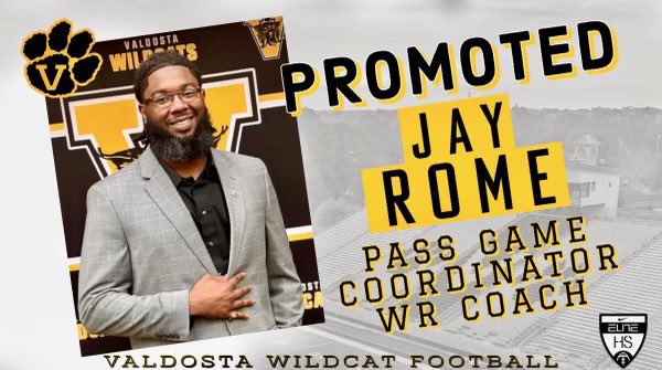 Valdosta Football (@24vhsfootball) on Twitter photo Year 6 for Valdosta’s very own Coach <a href="/JayRome_87/">Rōnin Rome</a> !! We’re grateful to have Coach Rome coaching our Wide Receivers and to help coordinate our Offense this year!! #DATE Year 6 for Valdosta’s very own Coach <a href="/JayRome_87/">Rōnin Rome</a> !! We’re grateful to have Coach Rome coaching our Wide Receivers and to help coordinate our Offense this year!! #DATE