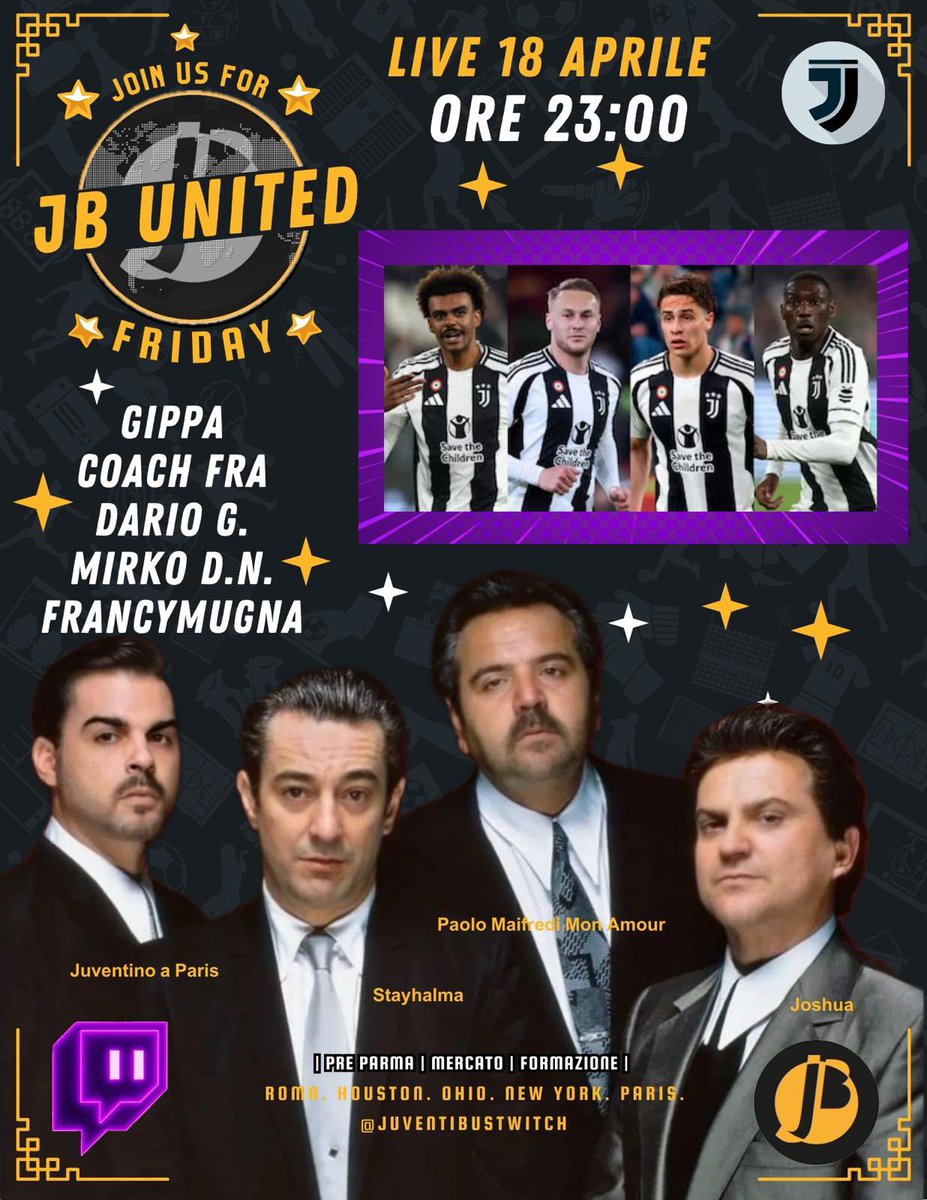 🌎 JB UNITED 🌎 
JUVENTUS A PORTE APERTE!! TRA TUDOR, CONTE E UN NUOVO DISEGNO SOCIETARIO PER TORNARE A VINCERE.

🇮🇹🇨🇵🇬🇧🇪🇦🇺🇦🇧🇷🇯🇵🇲🇽🇧🇪🇨🇲🇺🇲

Rome 🕒 23:00

On <a href="/juventibus/">Juventibus</a> #Twitch twitch.tv/juventibus

#JBUnited