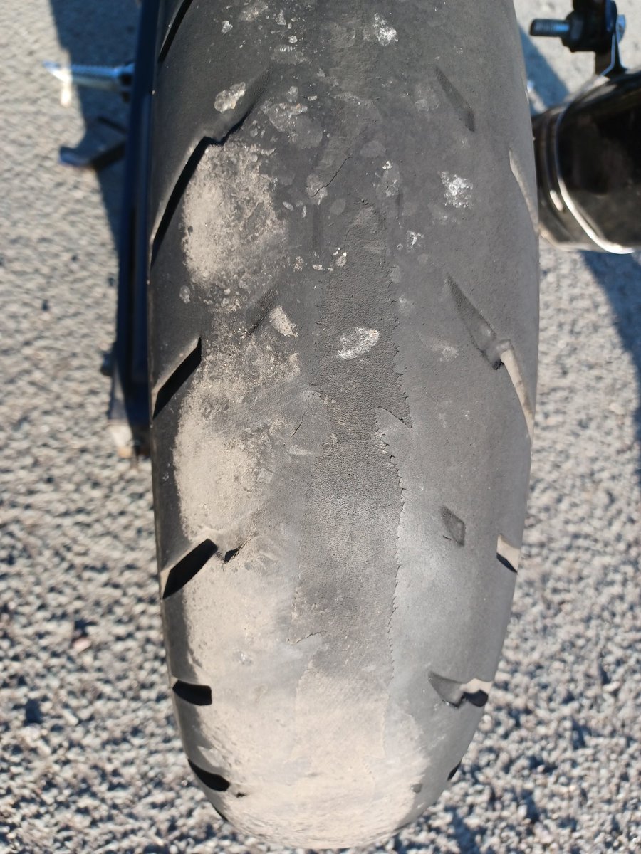 Motorcycles are vulnerable when using the roads anyway, so please help us to keep you safe during the coming season. Enjoy the ride and keep it shiny side up
Tyres like the below do not help when grip is needed. #ArriveAlive
