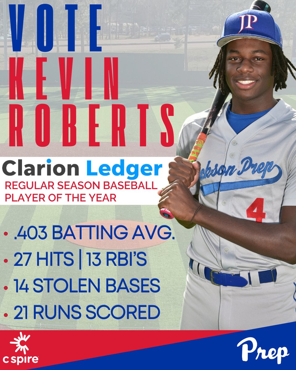 JPsports's tweet image. Vote Kevin Roberts! Fans may vote in the poll one time per hour per device. The poll closes at noon on Saturday. Vote now at clarionledger.com/story/sports/h….