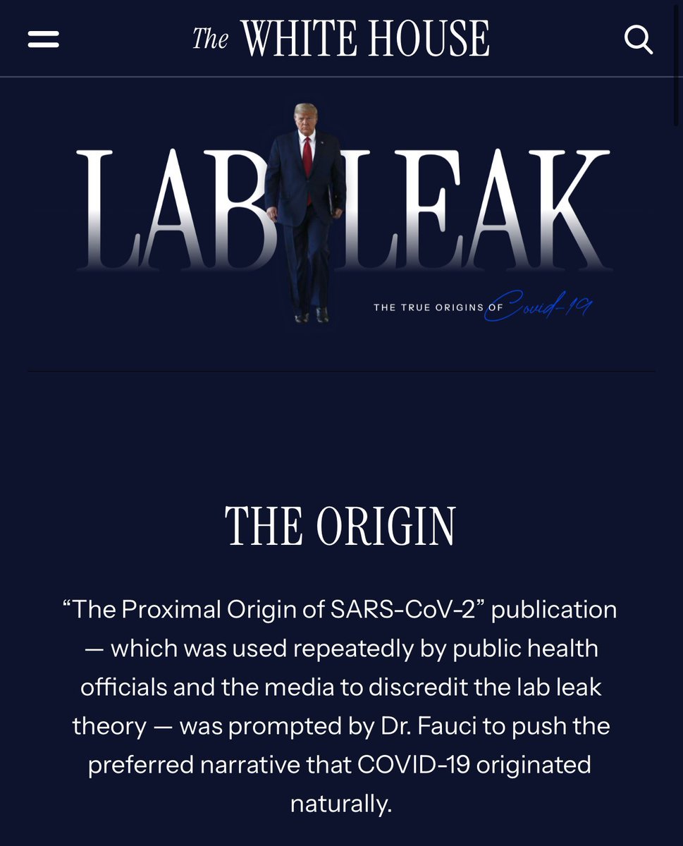 matttttt187's tweet photo. BOOM 🔥

🚨 HOLY CRAP! The White House just updated https://t.co/mbhOLR5QVH to a website outlining how COVID originated from a Chinese lab leak

And they EXPOSED Dr. Fauci’s efforts to cover it all up.

Via @nicksortor https://t.co/6Abt3CoyzJ