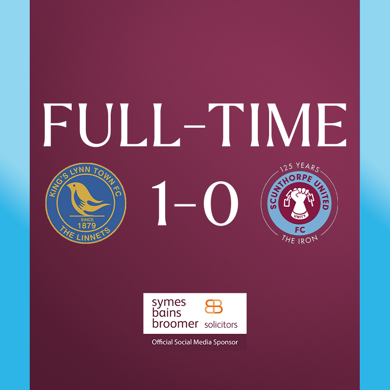 SUFCOfficial's tweet photo. ⚽️ 𝐅𝐔𝐋𝐋-𝐓𝐈𝐌𝐄

It ends in defeat.

(KING’S LYNN 1-0 IRON)

🤝 Social media on matchdays is sponsored by SBB Law 👉 https://t.co/y2o1OIOil0.

#UTI #IRON https://t.co/jZVt159R7B