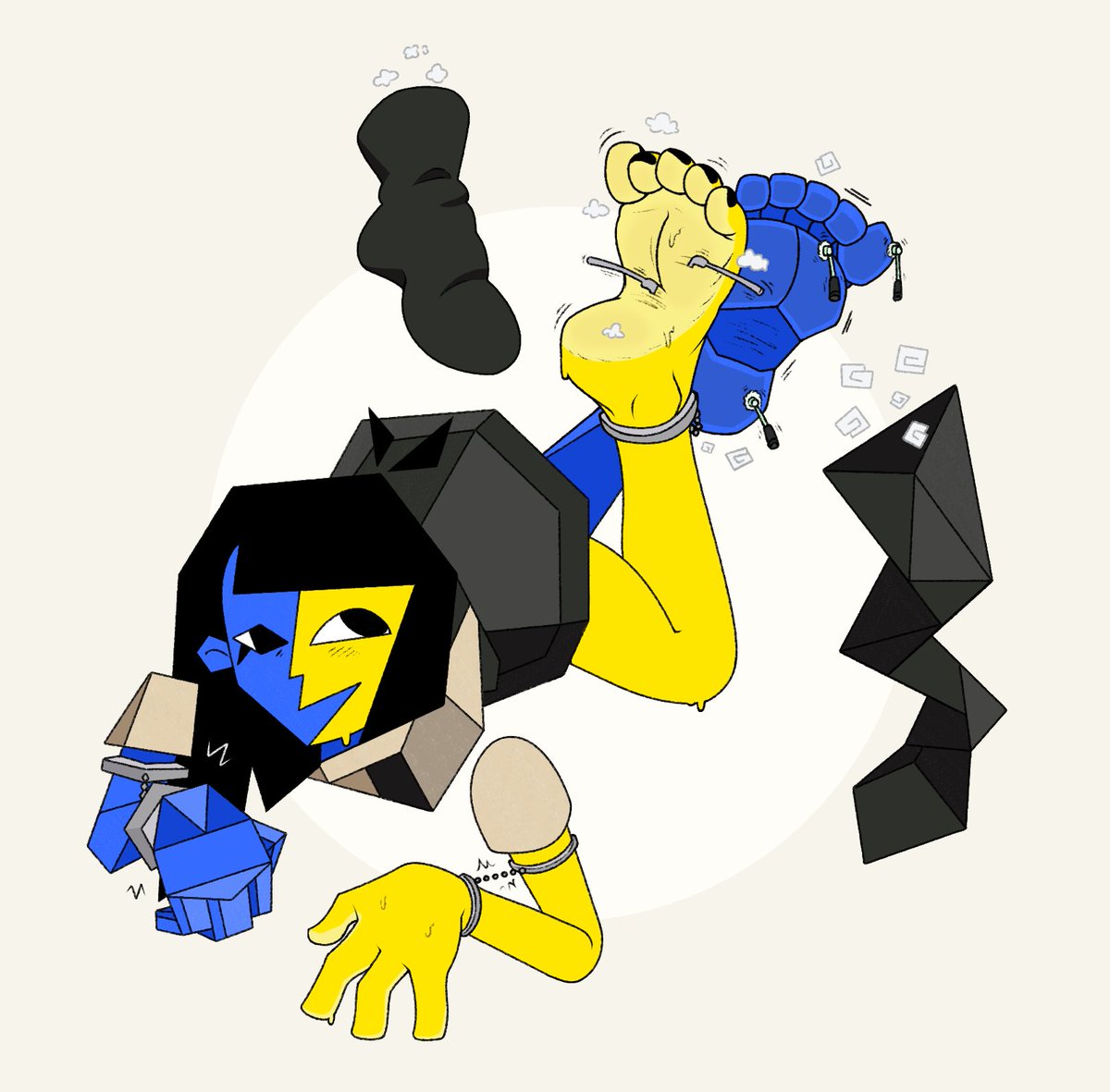 she should really wear some socks with those shoes, so she wouldn't be punished like this