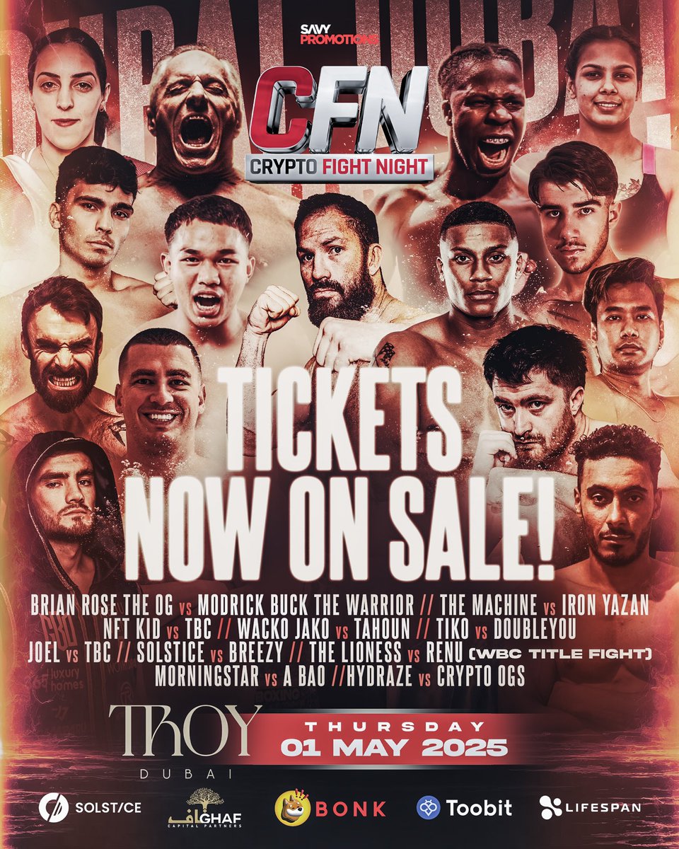 𝐈𝐓’𝐒 𝐓𝐈𝐌𝐄𝐄𝐄𝐄‼️

CFN Dubai is here… and now’s your chance to turn up 🎟️

⚠️ Tickets selling 𝐅𝐀𝐒𝐓 ⚠️
 
Grab yours 𝐍𝐎𝐖 👇

dubai.platinumlist.net/event-tickets/…

[#CFN | Dubai | May 1st | Streaming on YT &amp; X] 
.
.
(𝘛𝘩𝘪𝘴 𝘦𝘷𝘦𝘯𝘵 𝘥𝘰𝘦𝘴 𝘯𝘰𝘵 𝘦𝘯𝘥𝘰𝘳𝘴𝘦 𝘰𝘳