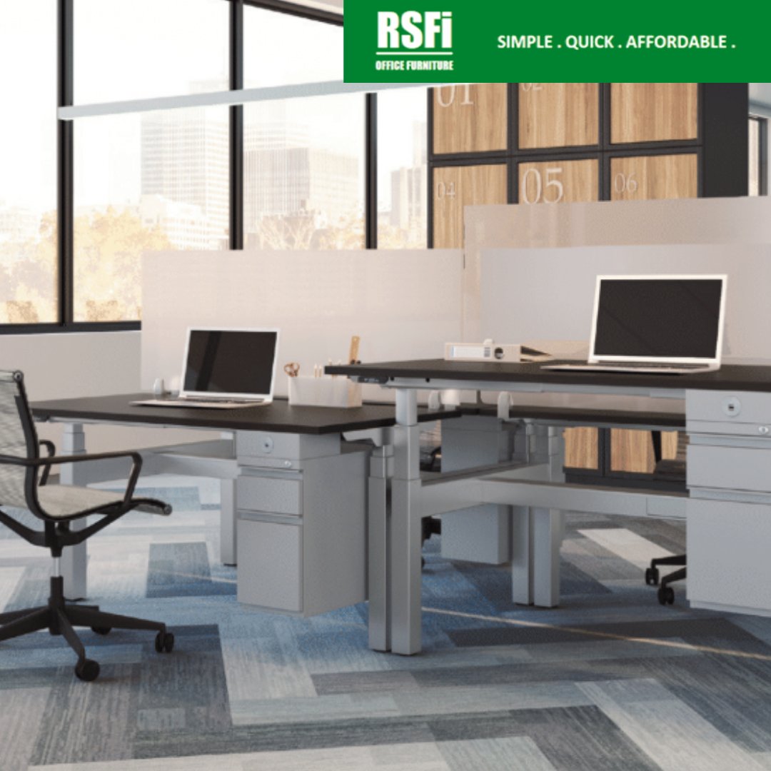 RSFiOffice's tweet photo. Looking to improve your health and productivity? Our sit-to-stand desks offer the flexibility you need to stay active throughout the day. 💻 Discover the benefits of adjustable workstations at RSFi Office Furniture. https://t.co/I9BfSpV6Qg https://t.co/QQZzV8IhG2