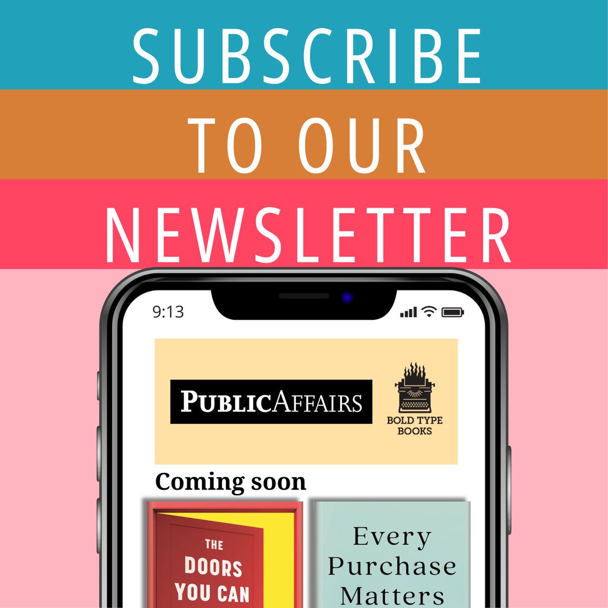 Get 20% off your next order when you sign up for our newsletter at boldtypebooks.com 📘