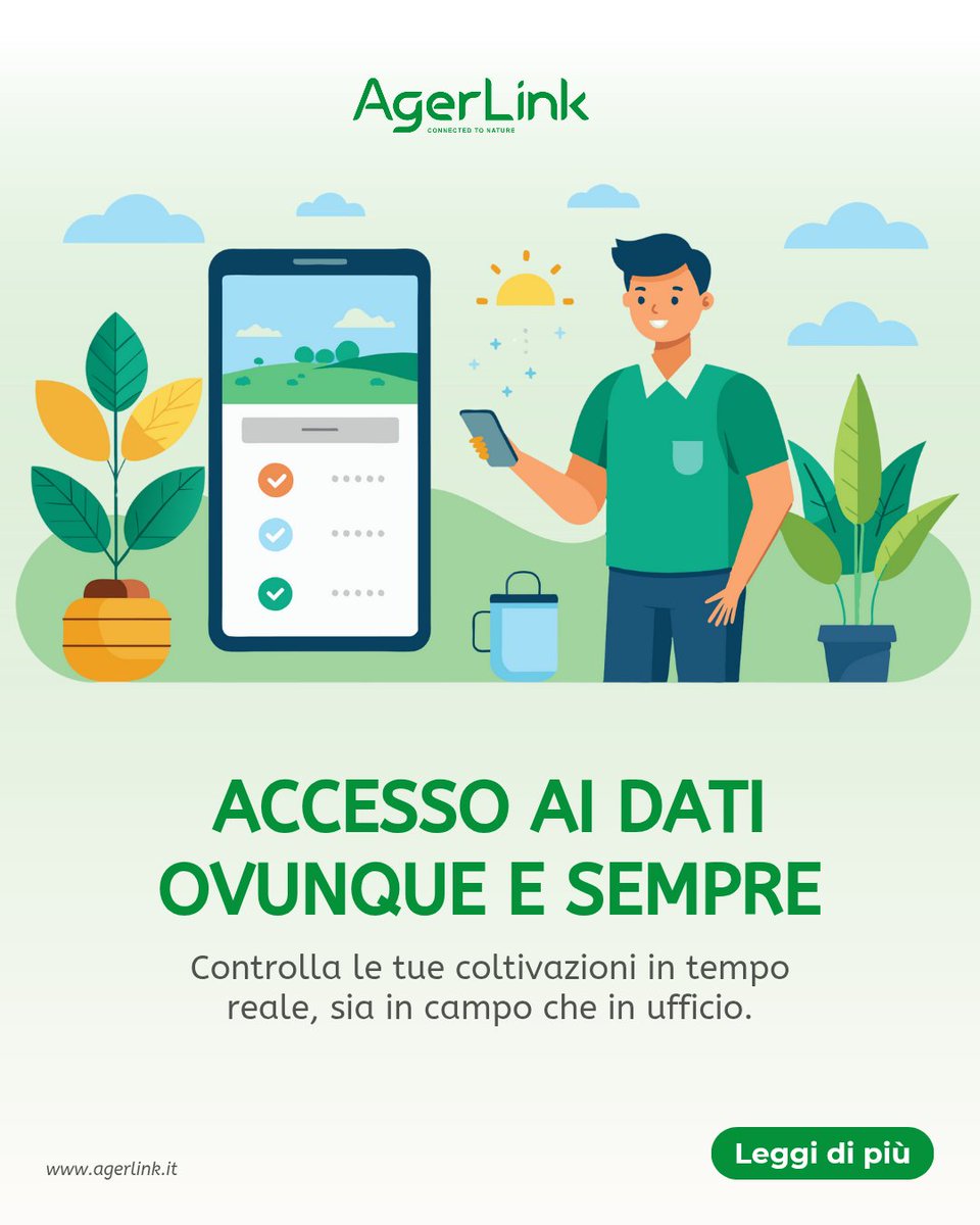 AgerLink_it's tweet photo. Con AgerLink ogni dato è sincronizzato in tempo reale, ovunque ti trovi.
Controllo totale, zero sprechi di tempo.
#AgerLink #IoT #SmartFarming #AgricolturaDigitale #MonitoraggioRemoto https://t.co/c1tSXXc1G7
