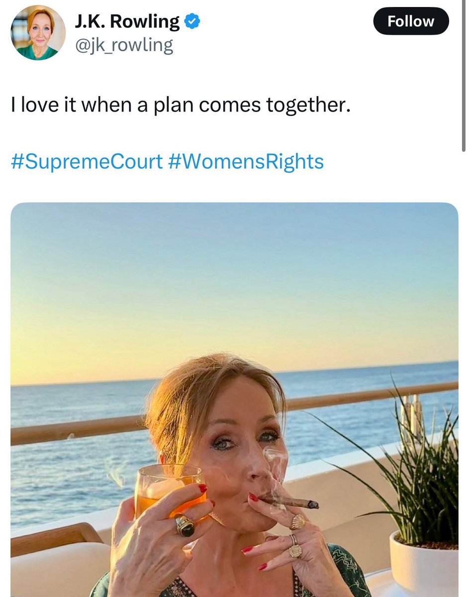 This person fundamentally failed as a feminist. She will never understand the extent of the violence, hatred and inequality she has encouraged. Enforcing strict societal gender roles. The absolute opposite of the world for which feminists have fought. Her best-written villain.