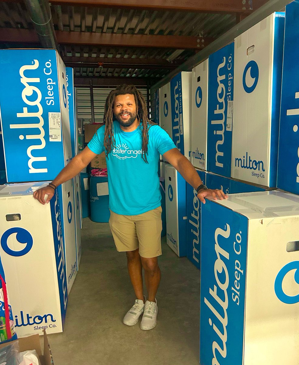 FosterAngelsCTX's tweet photo. We're beyond grateful for this generous mattress donation through the Clean Sheets partnership with @austinfc and @miltonsleepco 🤩 These will go to families we serve, and we couldn’t be more excited to get them delivered! #BeAFosterAngel https://t.co/3PzOZnWHwk