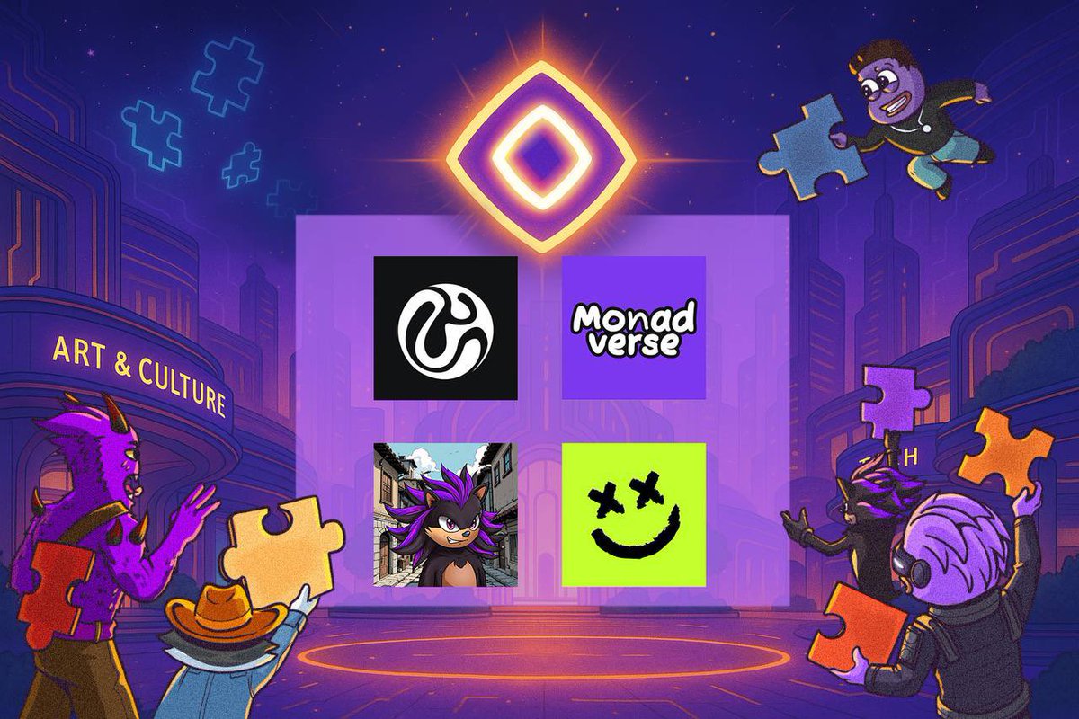 The Monad Grand Puzzle expands… ✨🧬
Four new projects step into the Art &amp; Culture chapter on <a href="/monad_xyz/">Monad</a>.

Each will be featured in a Cult Markets puzzle mint, unlocking lore, identity &amp; onchain creativity through quests &amp; collectibles.

To celebrate, we’re giving away:
•1x
