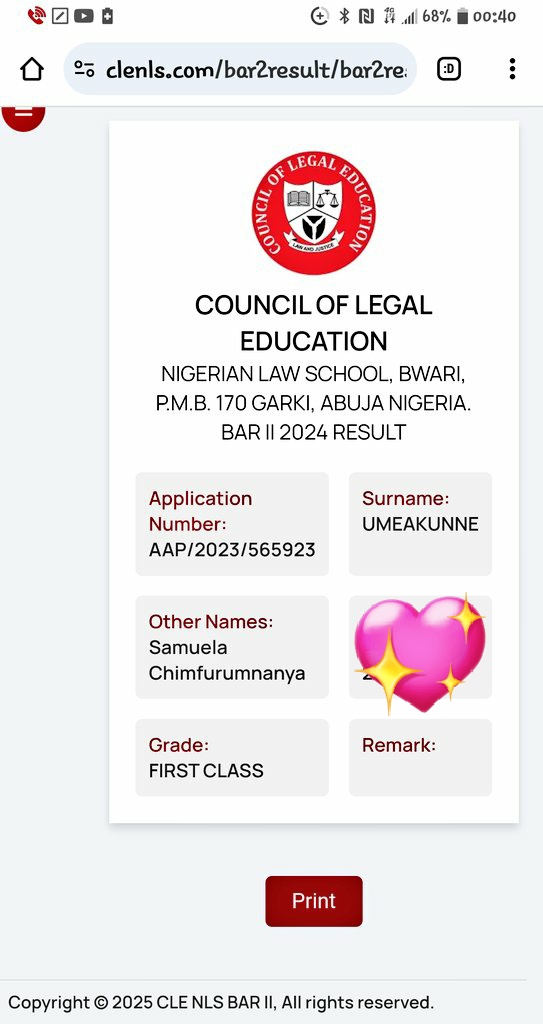 SUmeakunne's tweet photo. I passed my Bar Exams!!!!
Introducing 🎺

S.C Umeakunne, LL.B (Hons), B.L (First Class Honours).
Thank you Jesus❤
#Barfinals 
#RedScroll 
#Barresult2024 https://t.co/qIj9LR3gE0